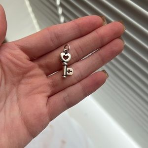 James Avery key with heart silver charm